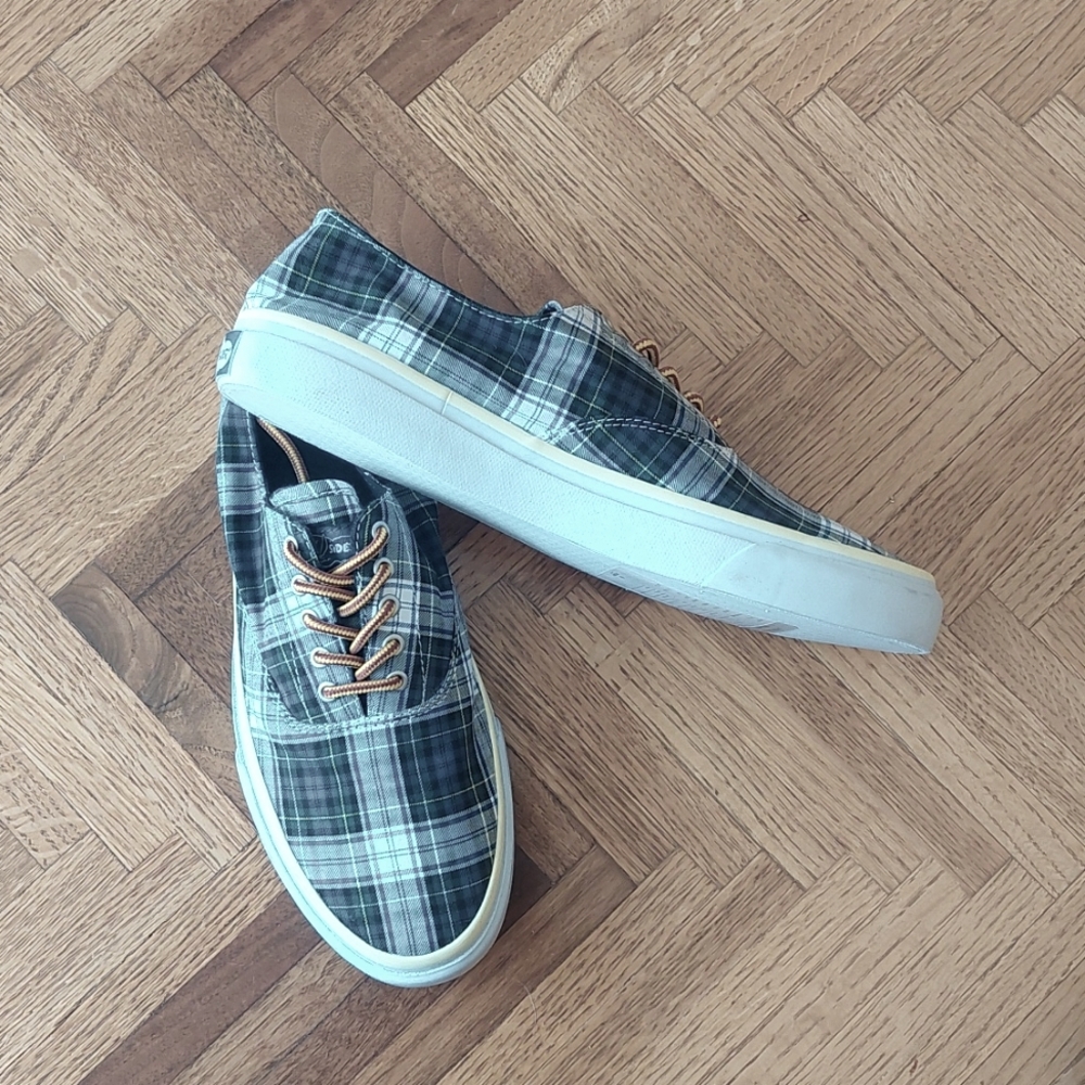 Nwob men's Sperry Topsider Cloud  plaid fabric CVO Sneaker 9M